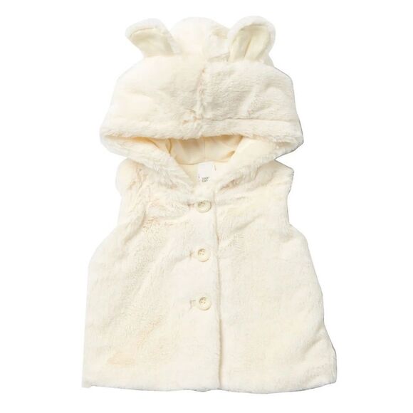 Harper Canyon Vest Wubby Teddy White Teddy Ear Sweatshirt Baby Girl Coat NWT 12M - Picture 2 of 2